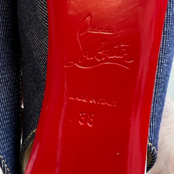 Christian Louboutin denim blue slingback sandals - Picture 11 of 14